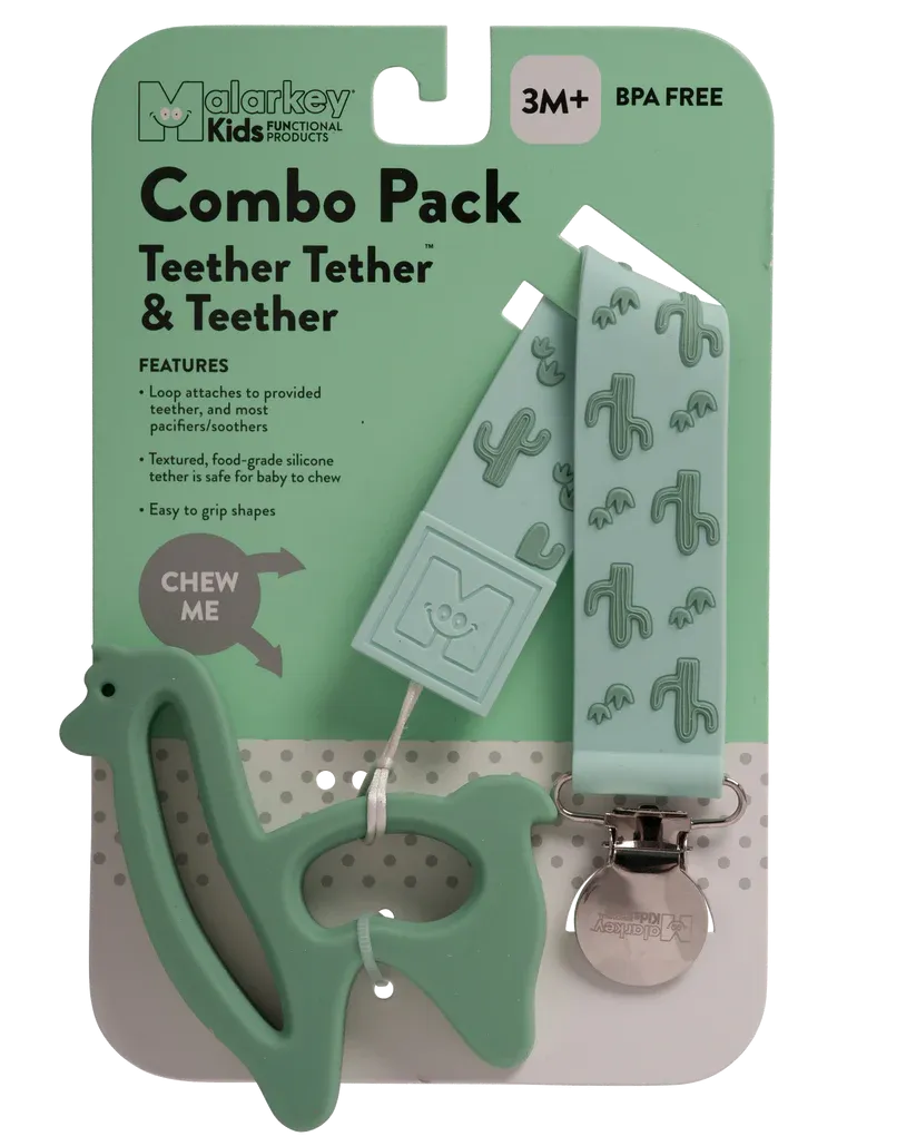 Malarkey Kids Teether Tether   Teether (Cactus Llama)