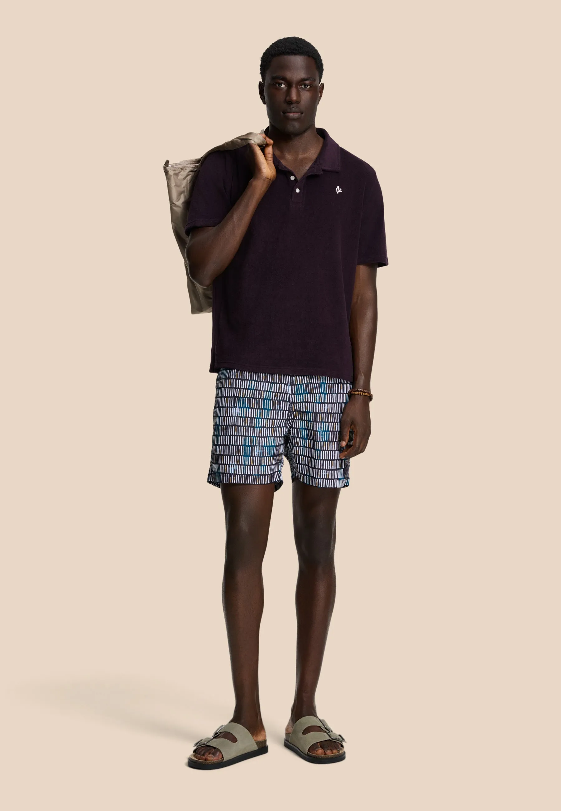 MAX swim shorts batik stripes | purple rock