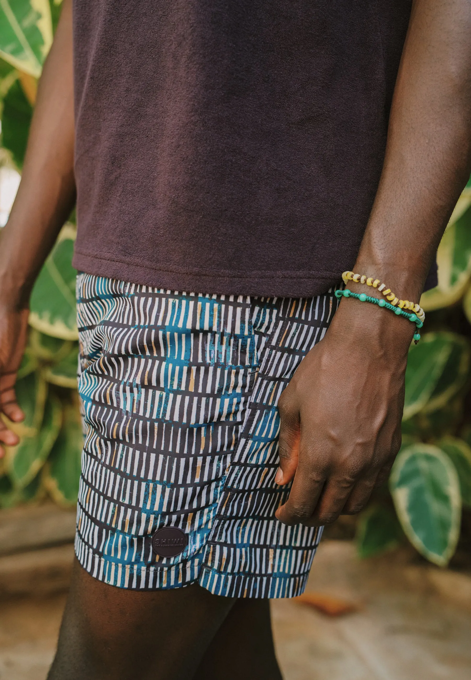 MAX swim shorts batik stripes | purple rock