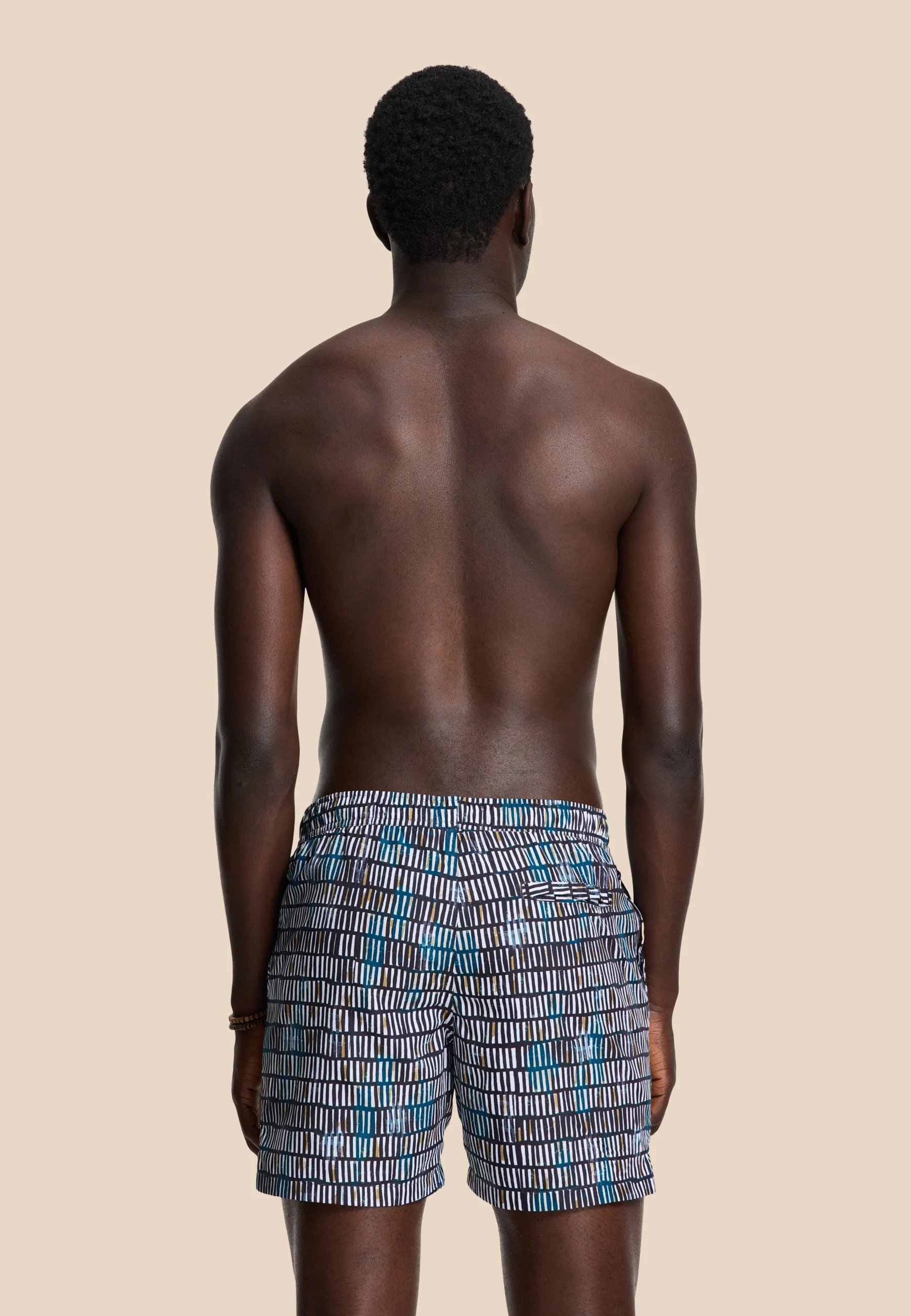 MAX swim shorts batik stripes | purple rock