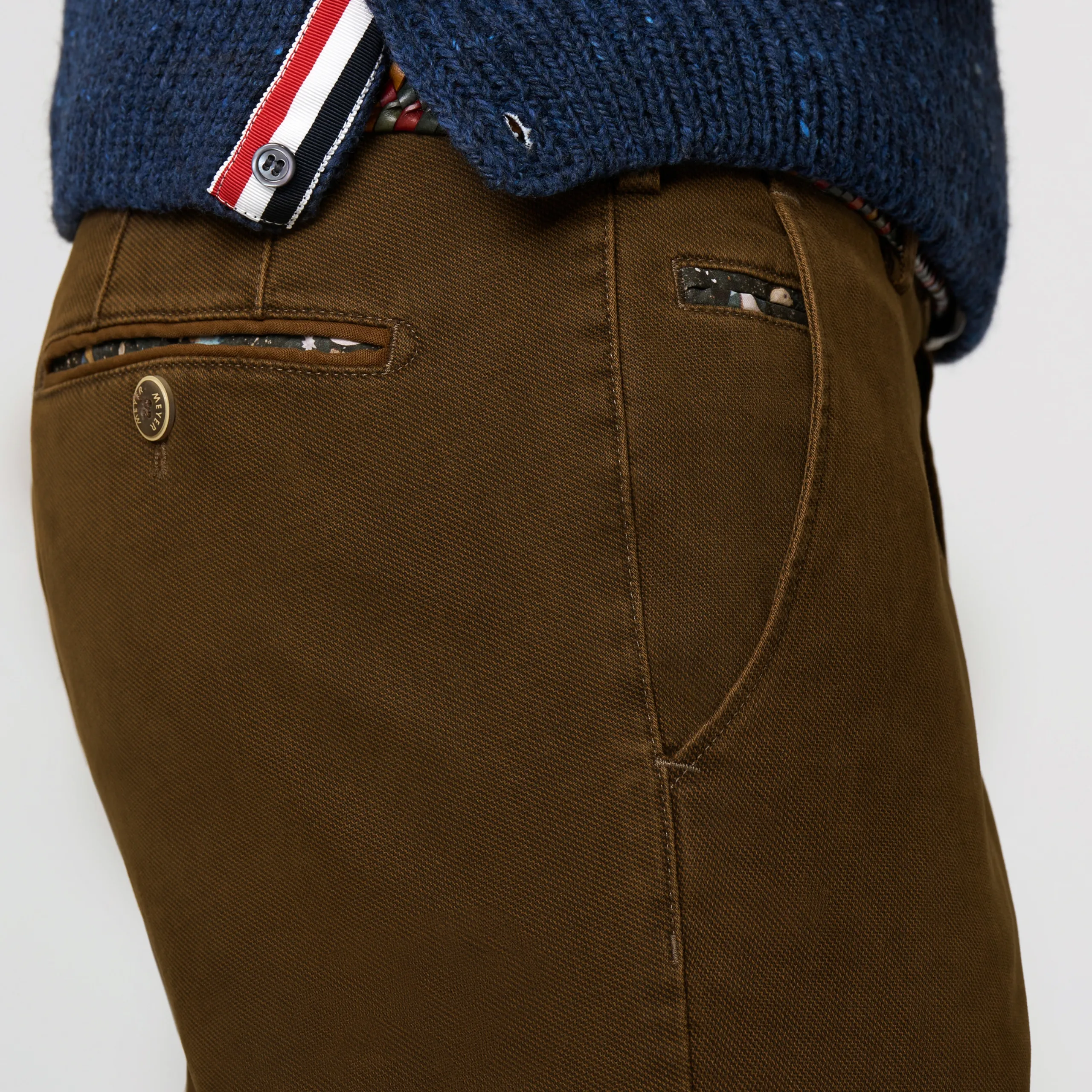 Meyer Bonn Modern Fit Chinos - Brown