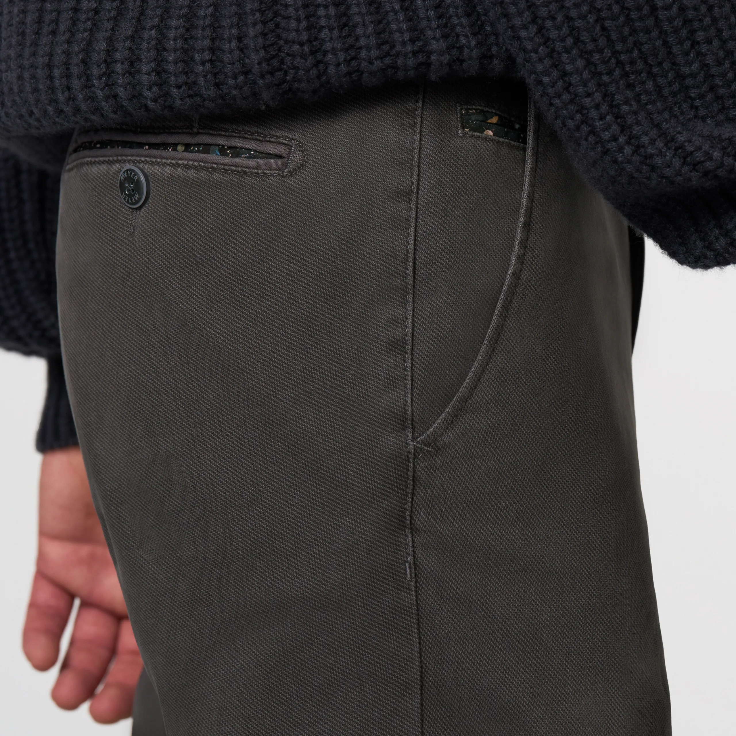 Meyer Bonn Modern Fit Chinos - Grey