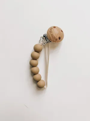 Mini Pacifier Clip - Flax