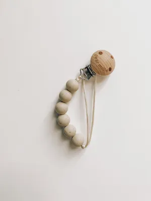 Mini Pacifier Clip - Speckled Oat