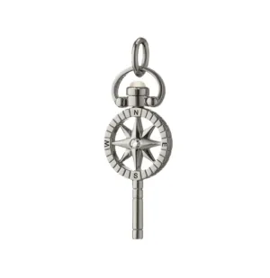 Monica Rich Kosann 1 3/16" Adventure Compass Pocket Watch Key Charm