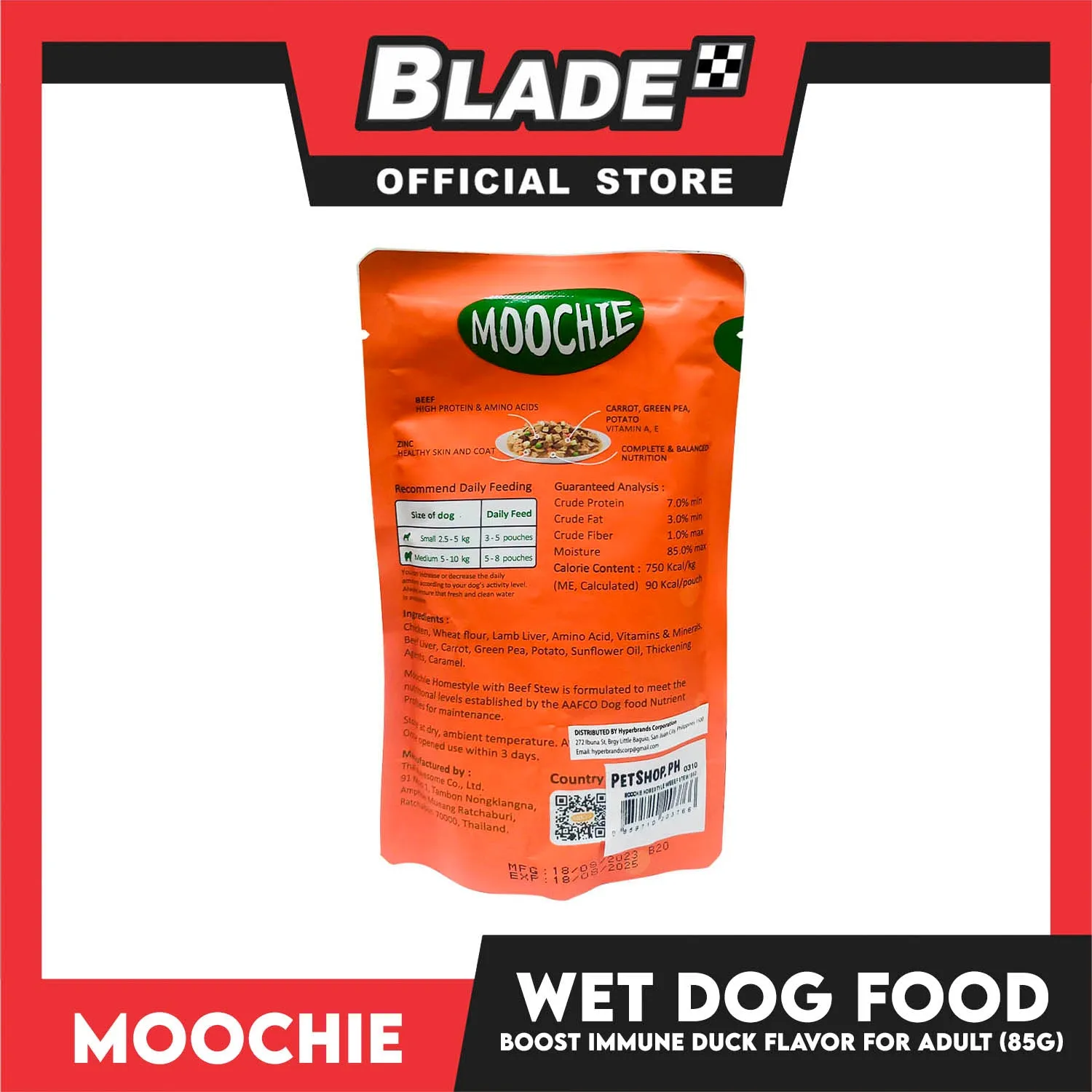 Moochie Dog Wet Food for Adult 120g (Homestyle with Beef Stew)