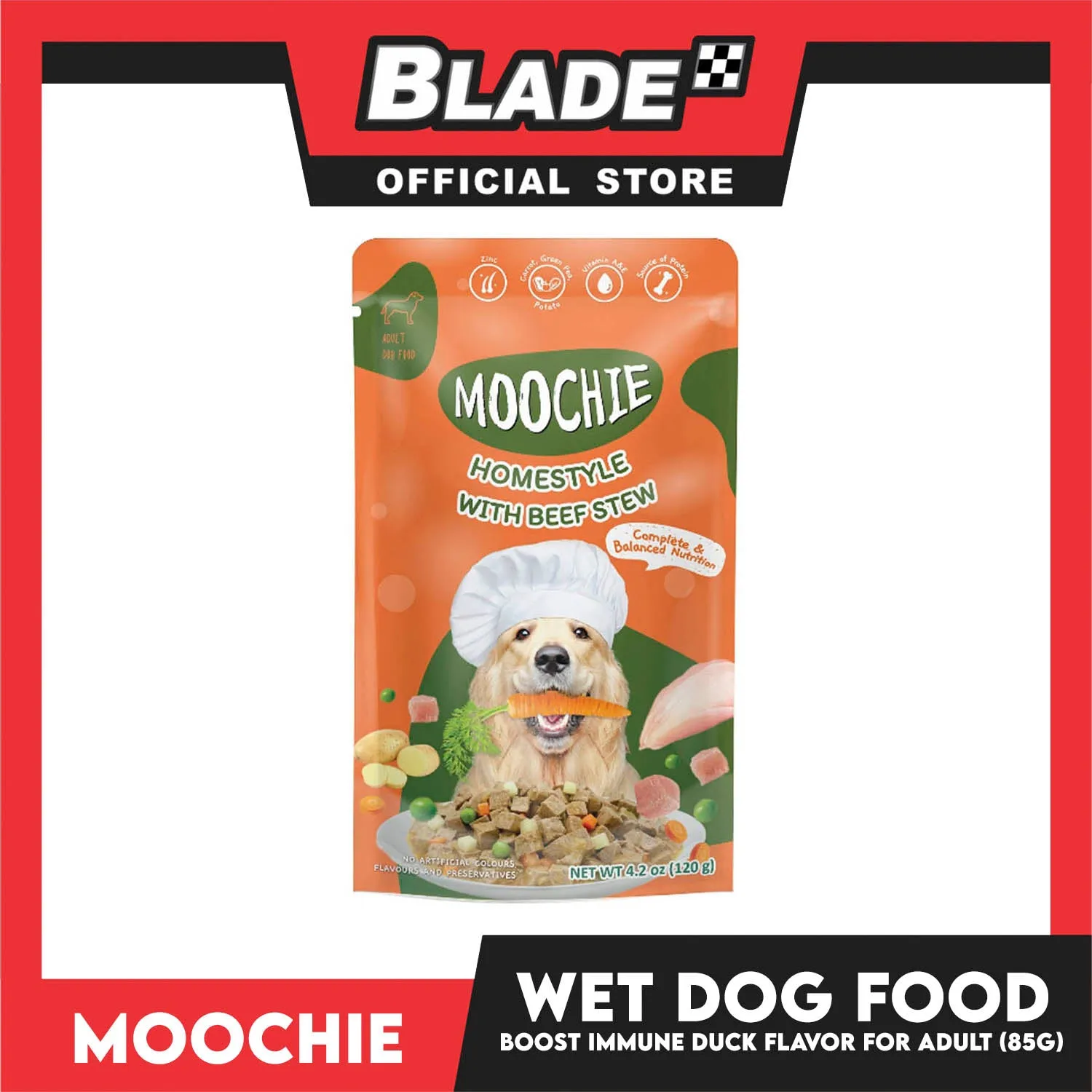 Moochie Dog Wet Food for Adult 120g (Homestyle with Beef Stew)