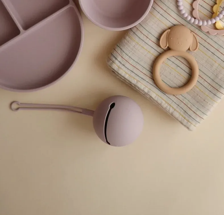 Mushie - Silicone Pacifier Holder Case - Soft Lilac