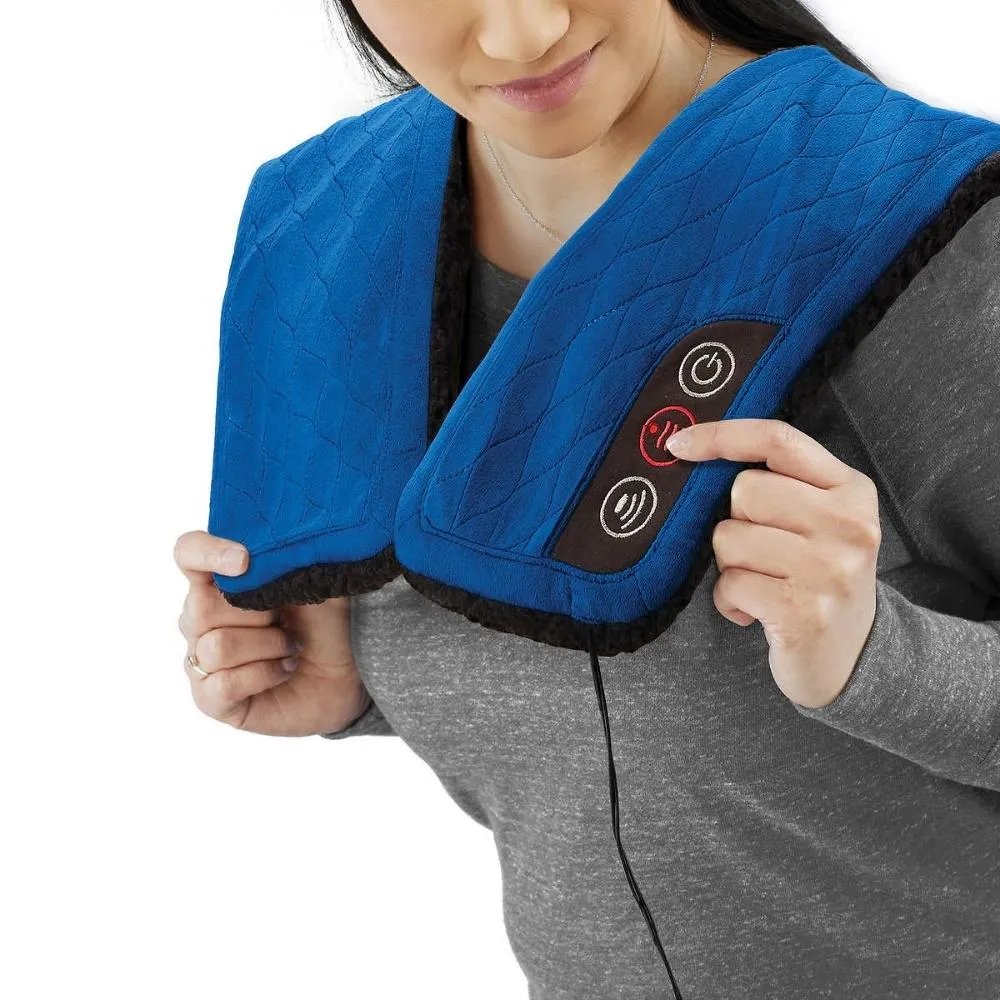 NEW Homedics - Comforting Weighted Cape With Vibration & Warmth, ours is blue