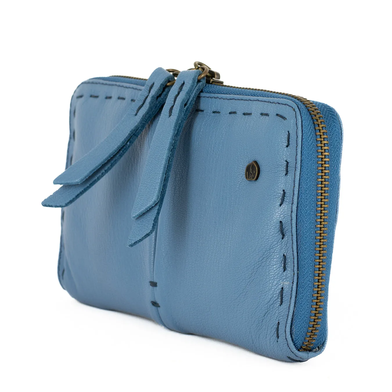 Olwethu : Ladies Leather Clutch Purse in Oceano Cayak