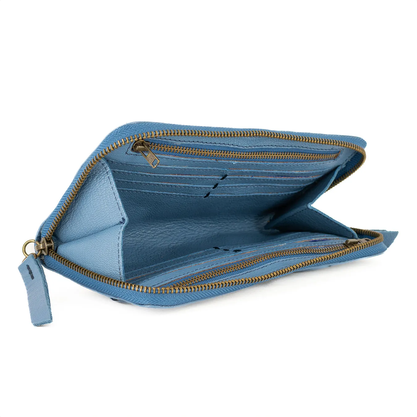 Olwethu : Ladies Leather Clutch Purse in Oceano Cayak