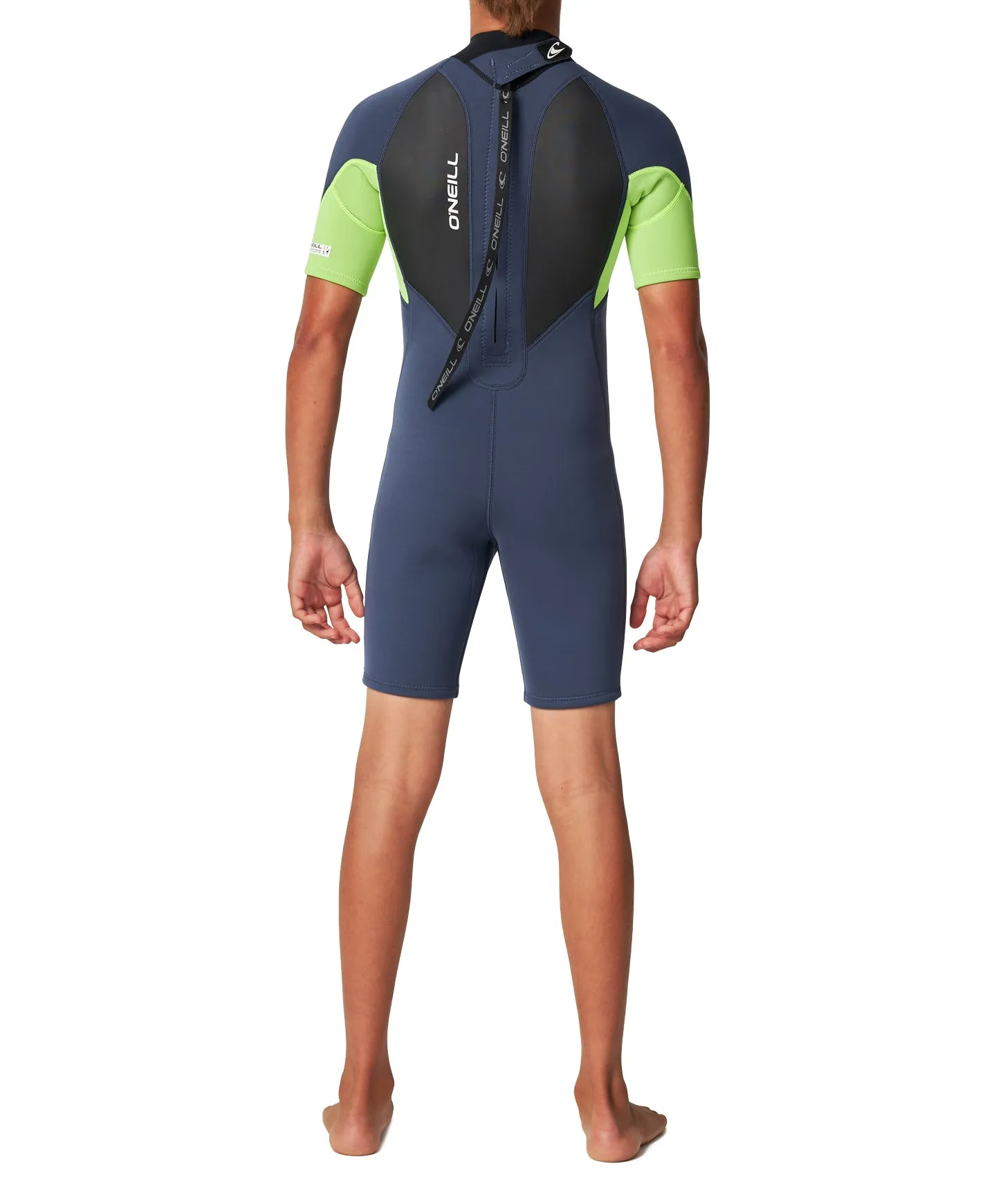 O'NEILL BOYS REACTOR 2 BACKZIP SHORT SLEEVE SPRING 2MM - LIME