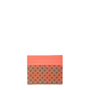 ORANGE LEATHER AND SILK CREDIT CARD HOLDER