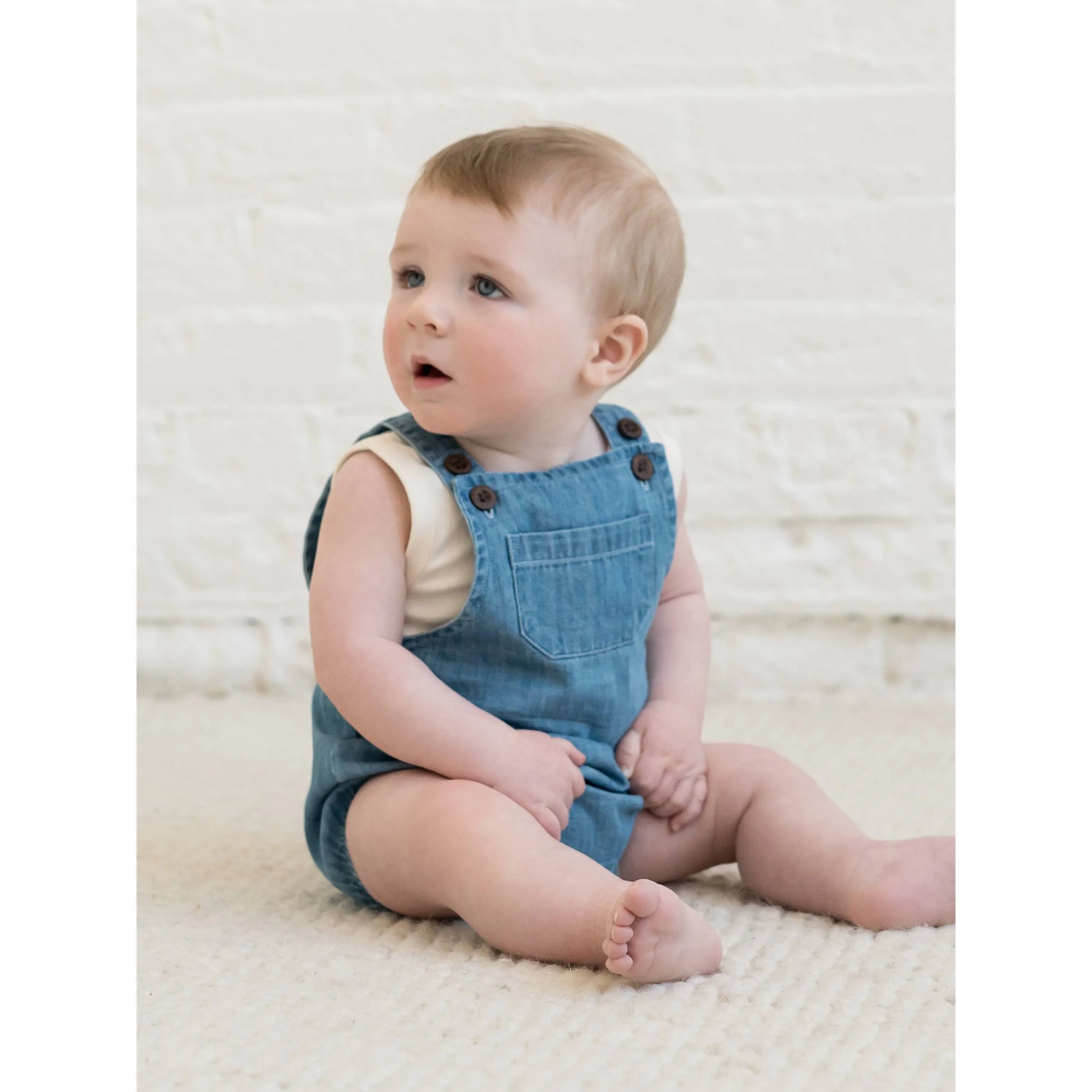 Organic Baby & Kids Noe Chambray Bubble Overall