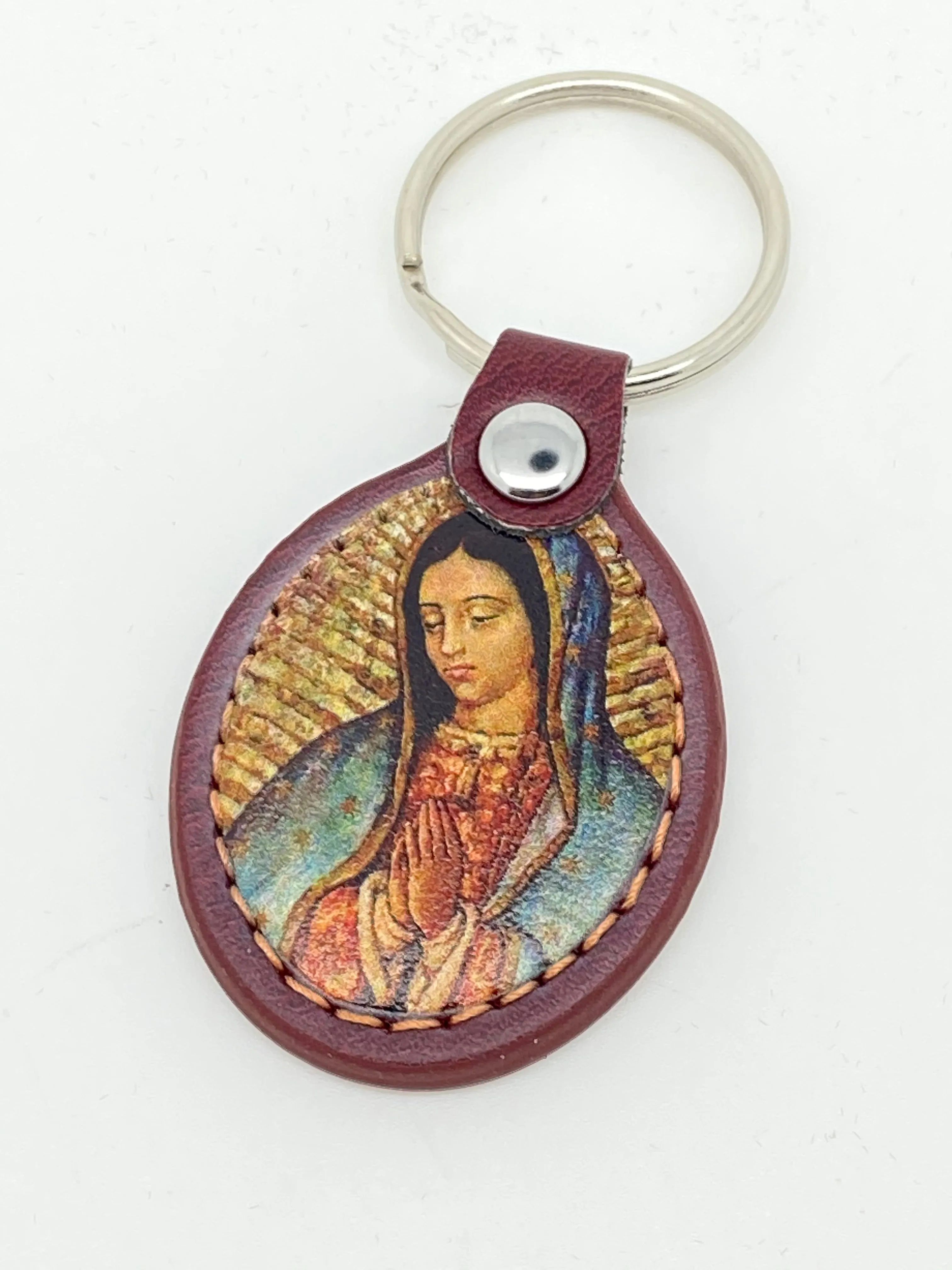 Our Lady Guadalupe Leather Keychain