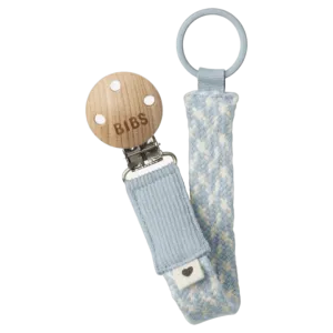 Pacifier Clip - Baby Blue/Ivory