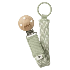 Pacifier Clip - Sage/Ivory