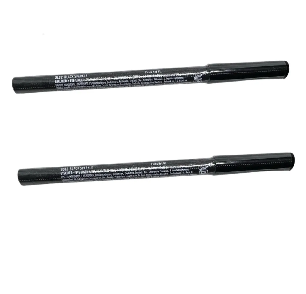 Pack of 2 NYX Slide On Eye Pencil Waterproof, Black Sparkle SL02
