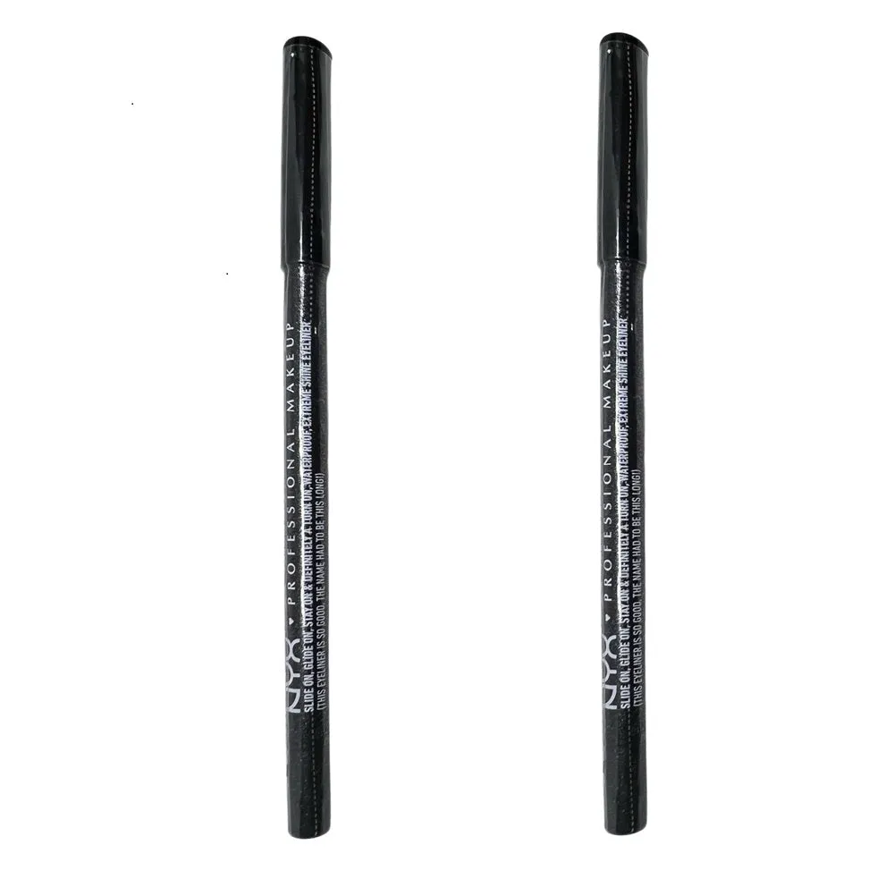 Pack of 2 NYX Slide On Eye Pencil Waterproof, Black Sparkle SL02