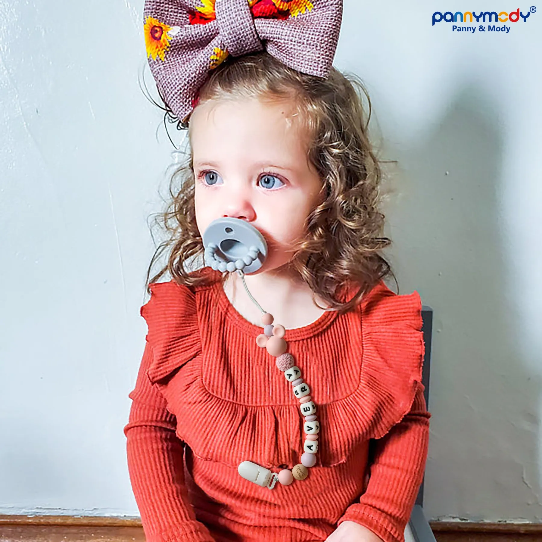 Personalized Pacifier Clip with Name - Mickey