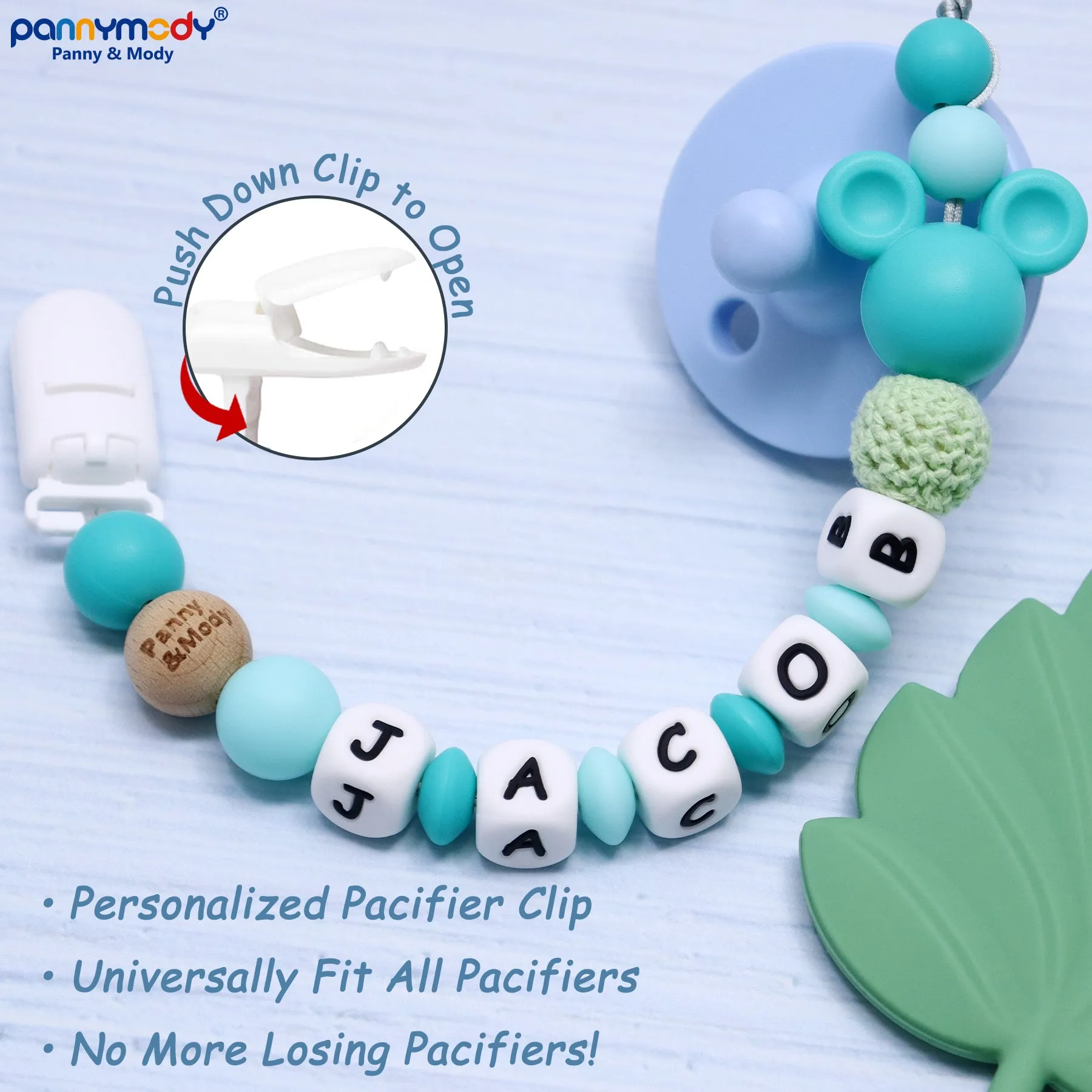 Personalized Pacifier Clip with Name - Mickey
