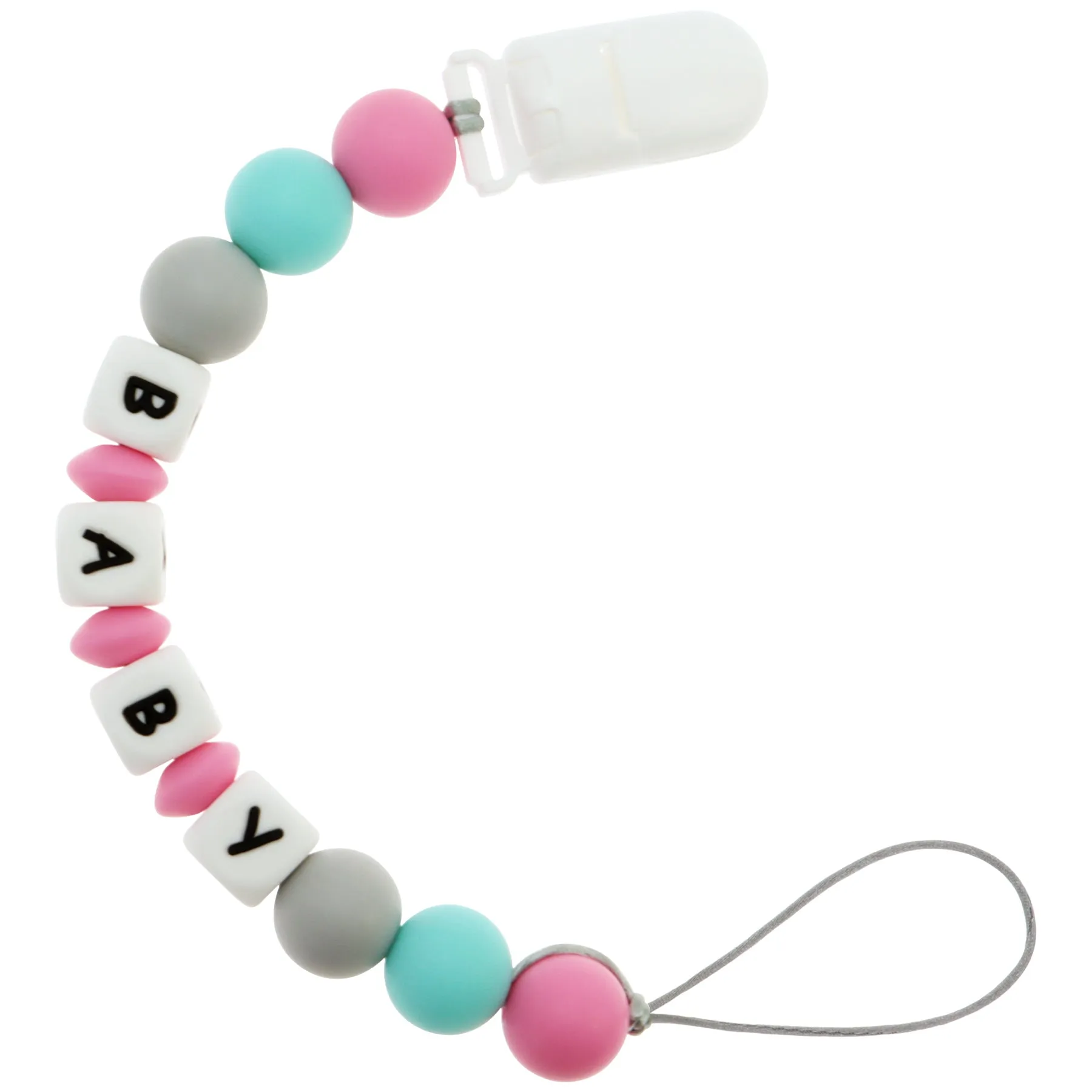 Personalized Pacifier Clip with Name - Multicolor