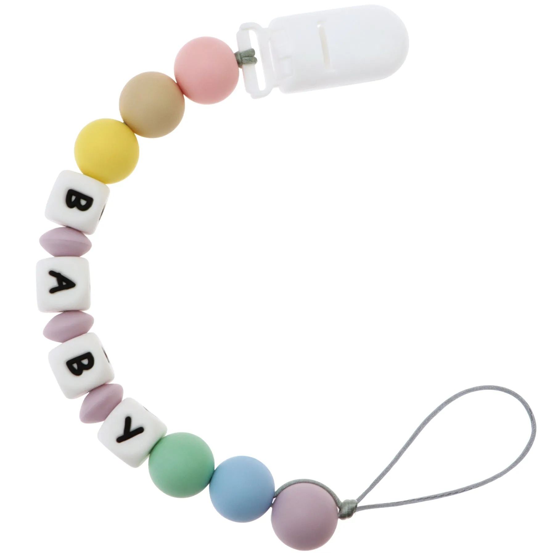 Personalized Pacifier Clip with Name - Multicolor