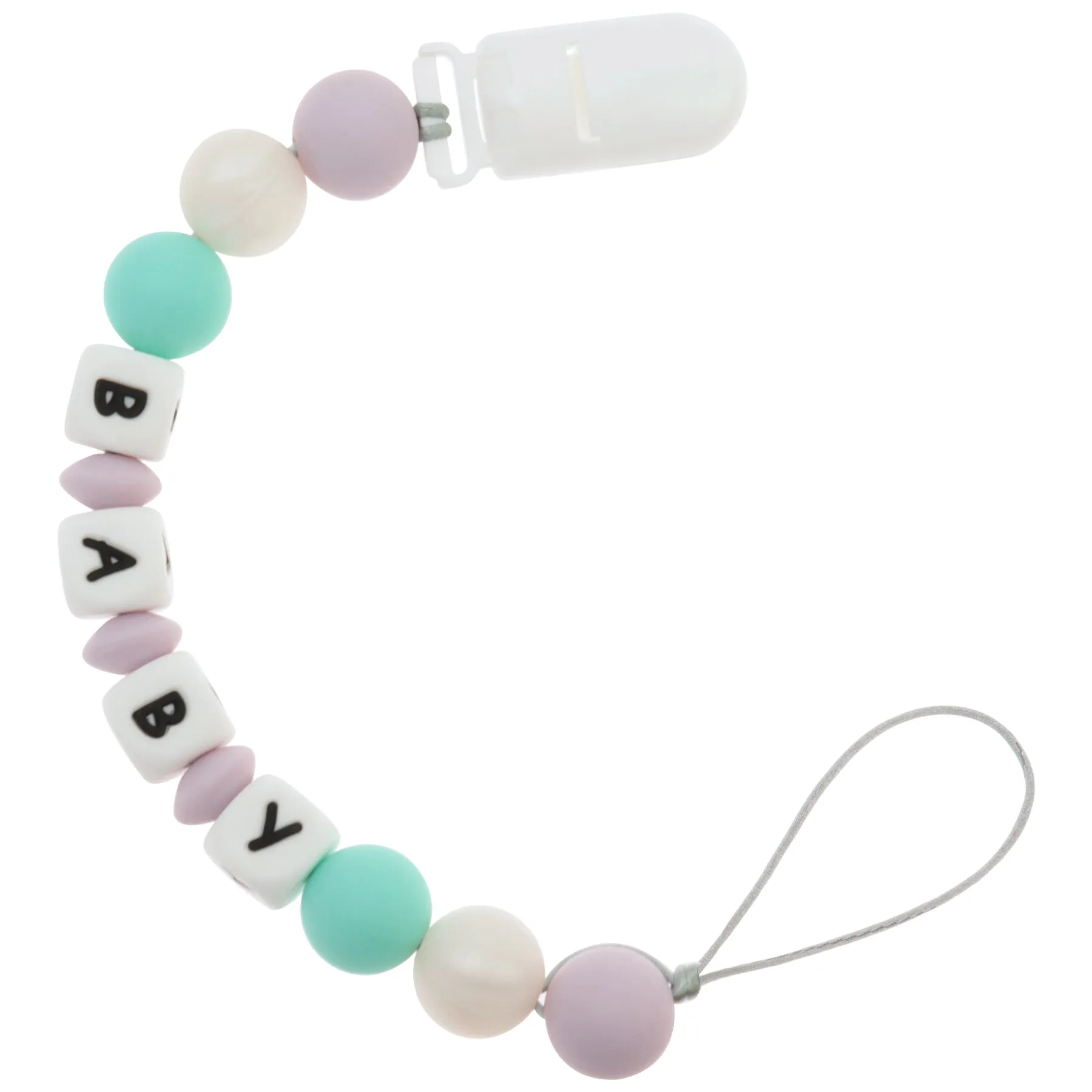 Personalized Pacifier Clip with Name - Multicolor
