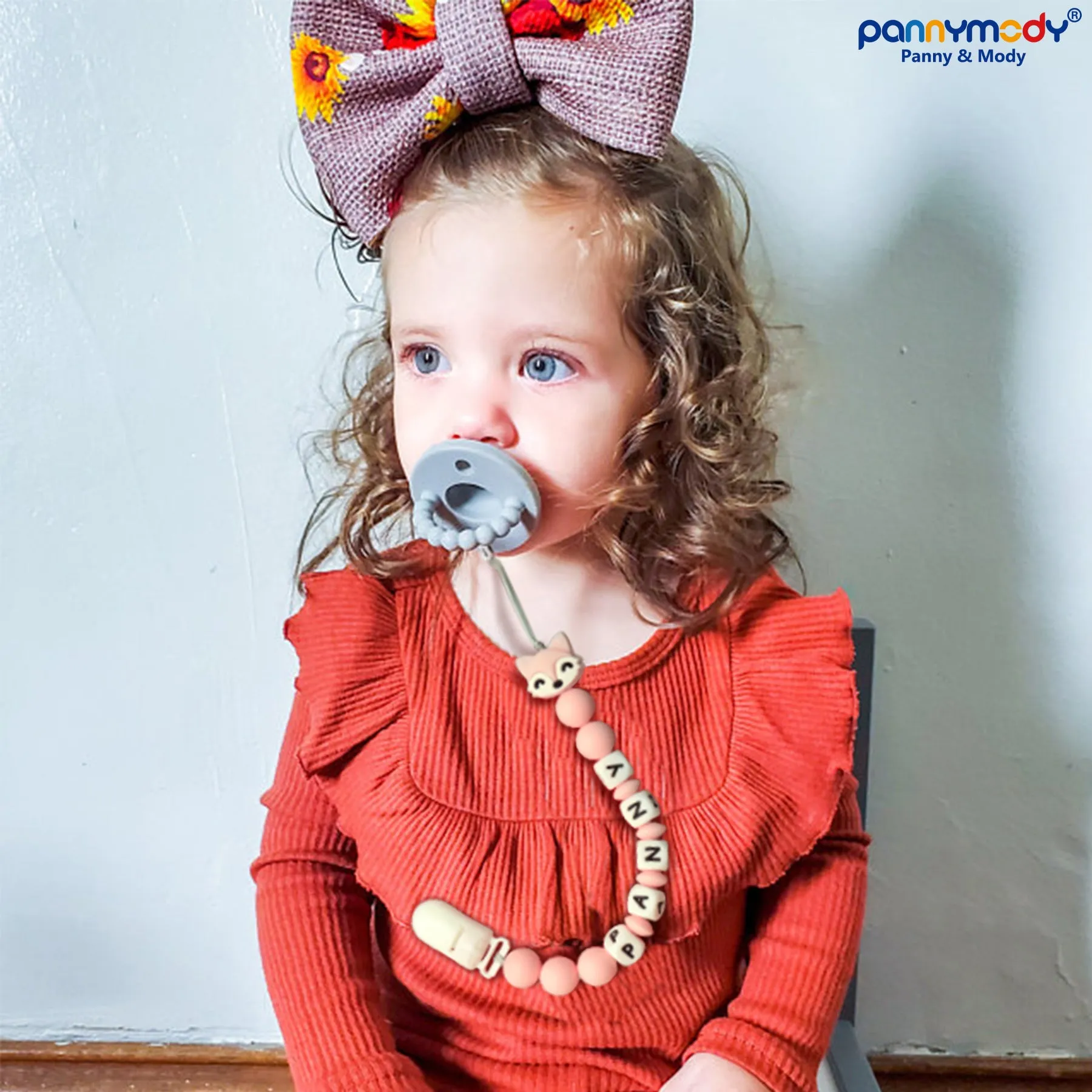 Personalized Pacifier Clip with Name - Multicolor