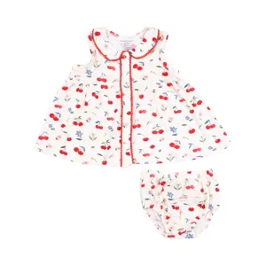 Peter Pan Collar Dress w Ric Rac Trim and Diaper Cover