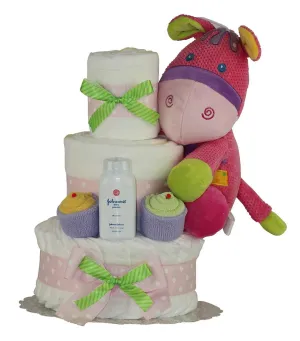 Pink Dimples Diaper Cake