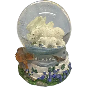 Polar Bear Alaska Musical Snow Globe 100mm