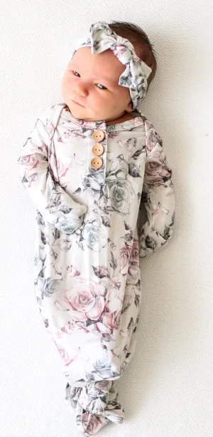 Posh Peanut Daniella Wood Button Knotted Gown