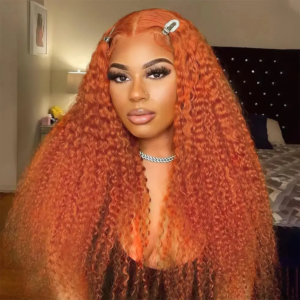 Precut Glueless Kinky Curly Lace Closure Ready To Wear Wig with Pre Plucked Hairline & Bleached Knots