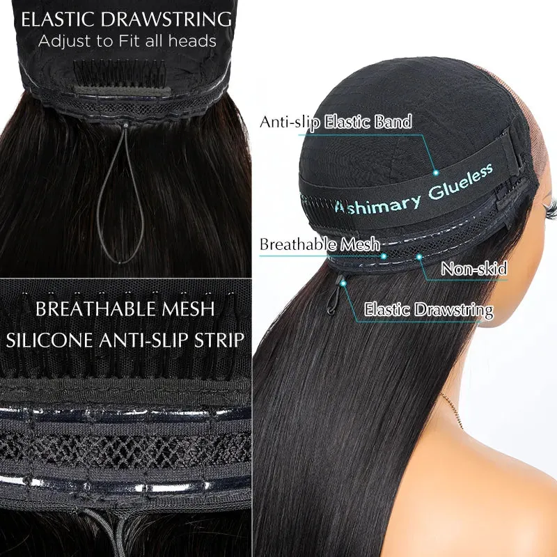 Precut Glueless Kinky Curly Lace Closure Ready To Wear Wig with Pre Plucked Hairline & Bleached Knots