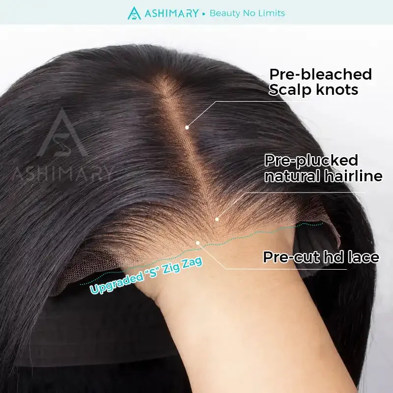 Precut Glueless Kinky Curly Lace Closure Ready To Wear Wig with Pre Plucked Hairline & Bleached Knots