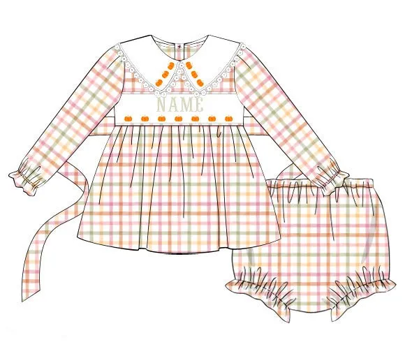 Pumpkins & Plaid Girl Diaper Set