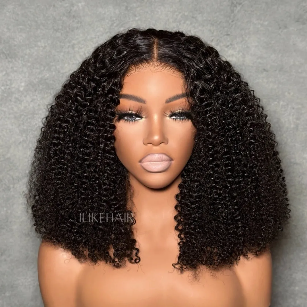 Put On & Go Virgin Hair Kinky Curly 5x5 Lace Closure Wig
