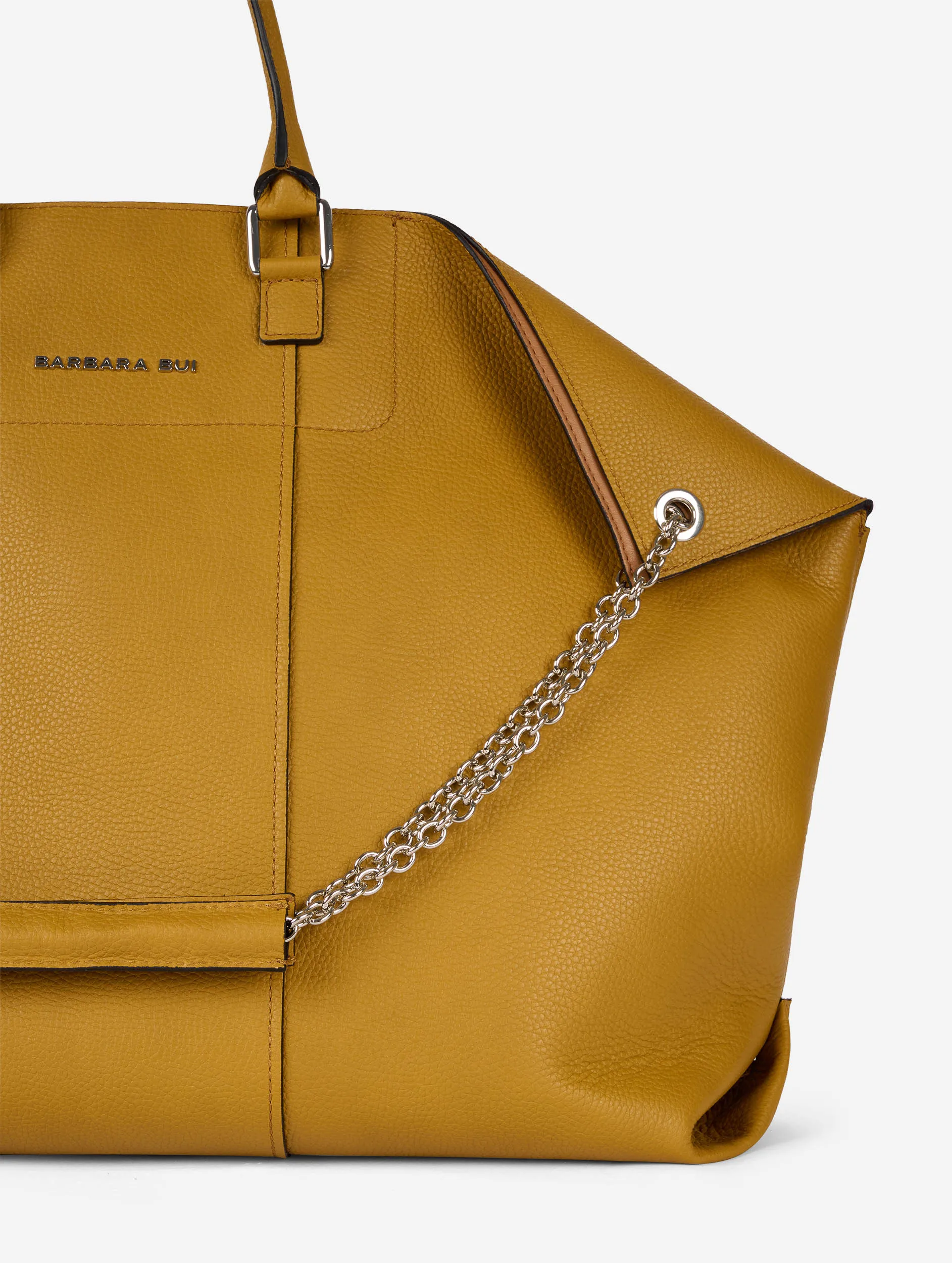 "Big Chamallow" bag in mustard leather