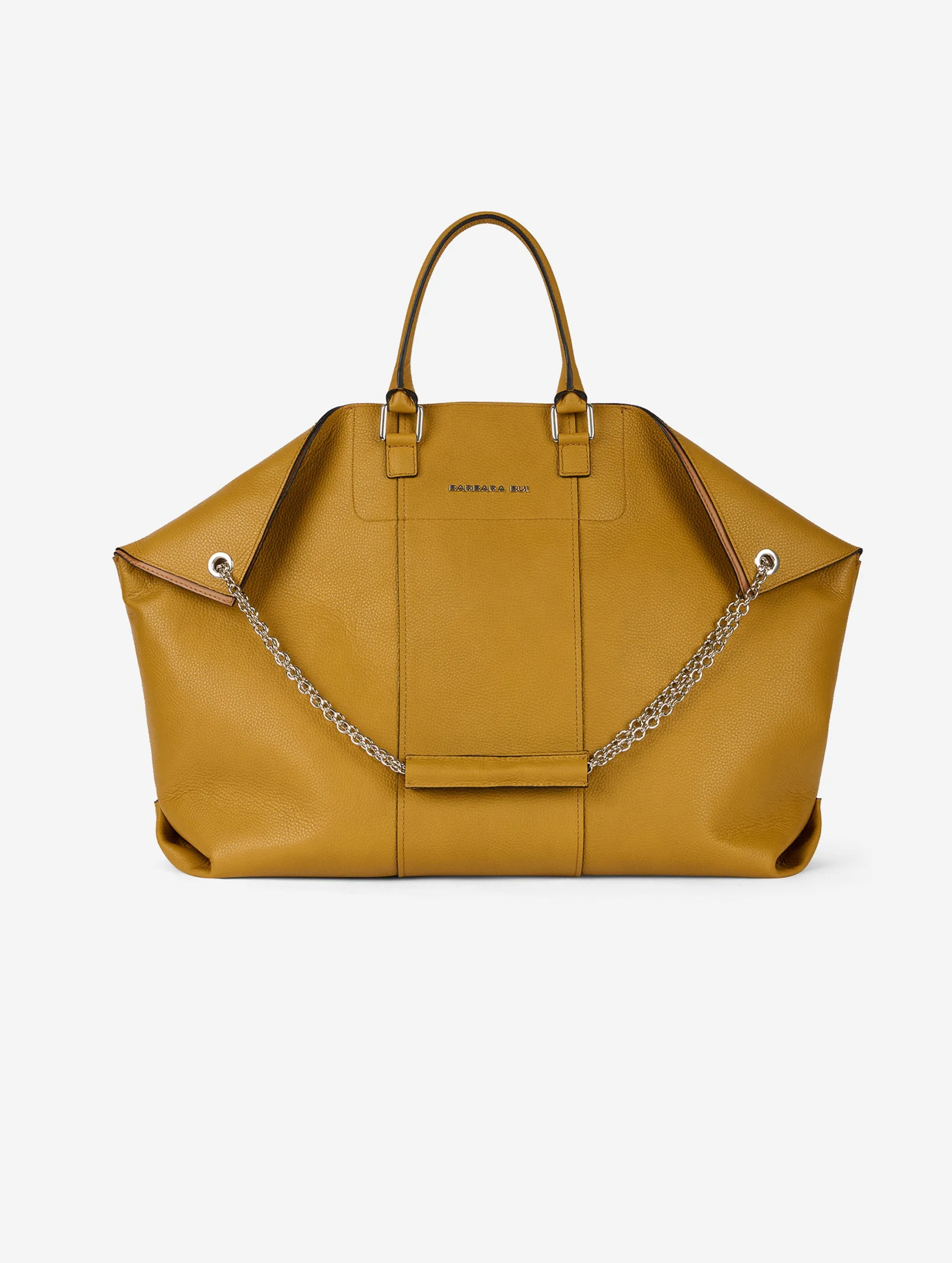 "Big Chamallow" bag in mustard leather