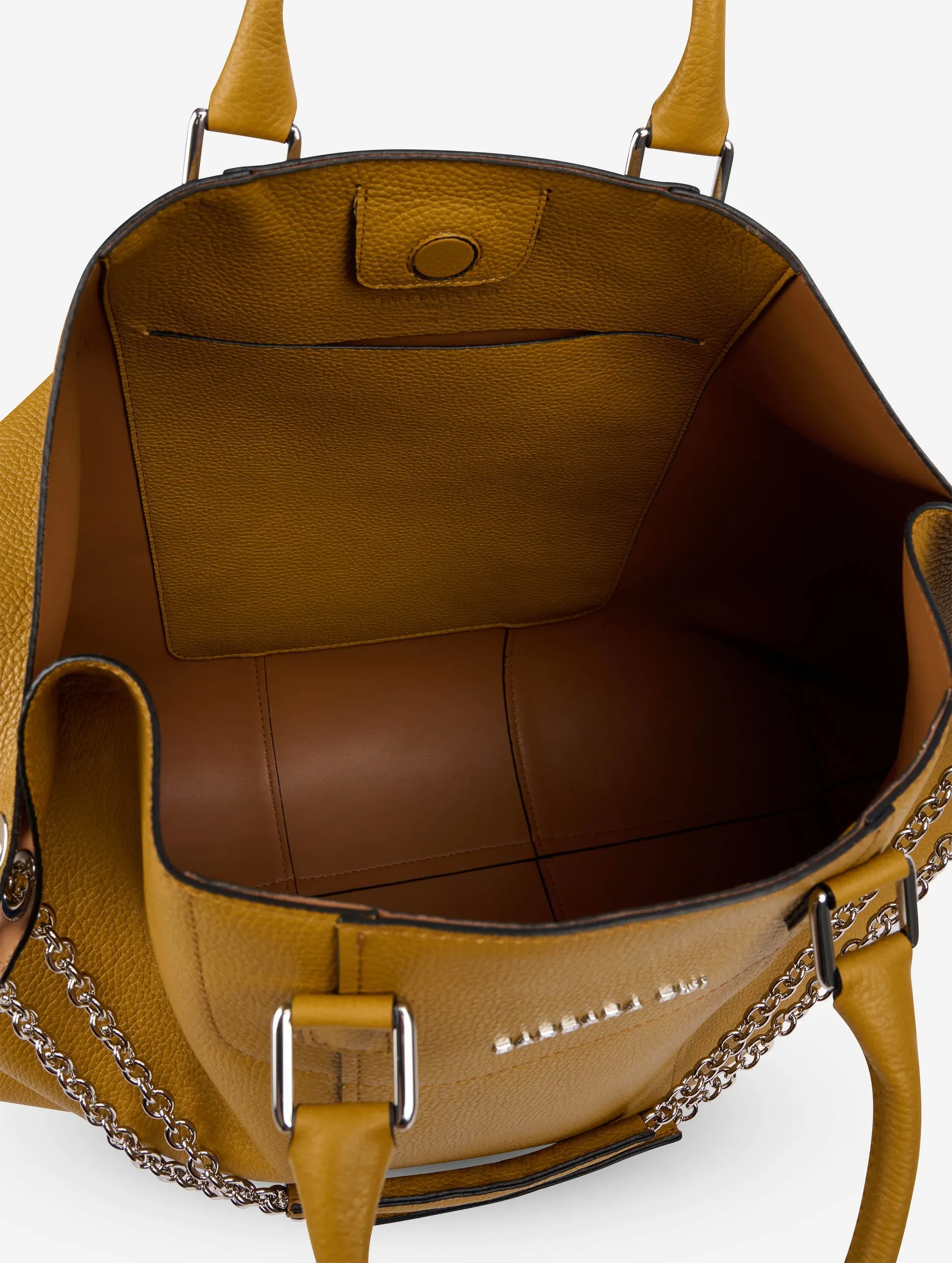 "Big Chamallow" bag in mustard leather