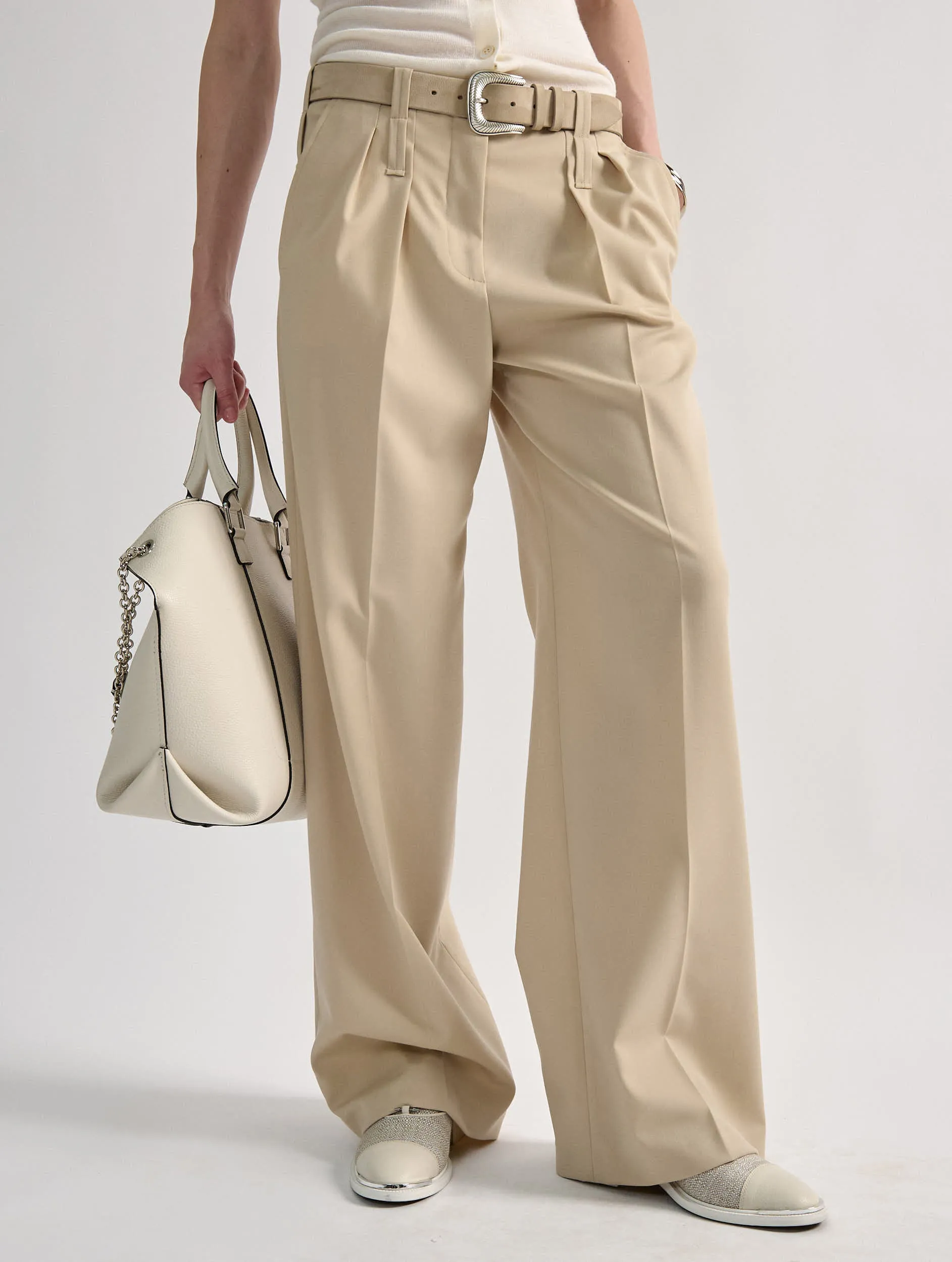 "Chamallow" bag in ivory leather