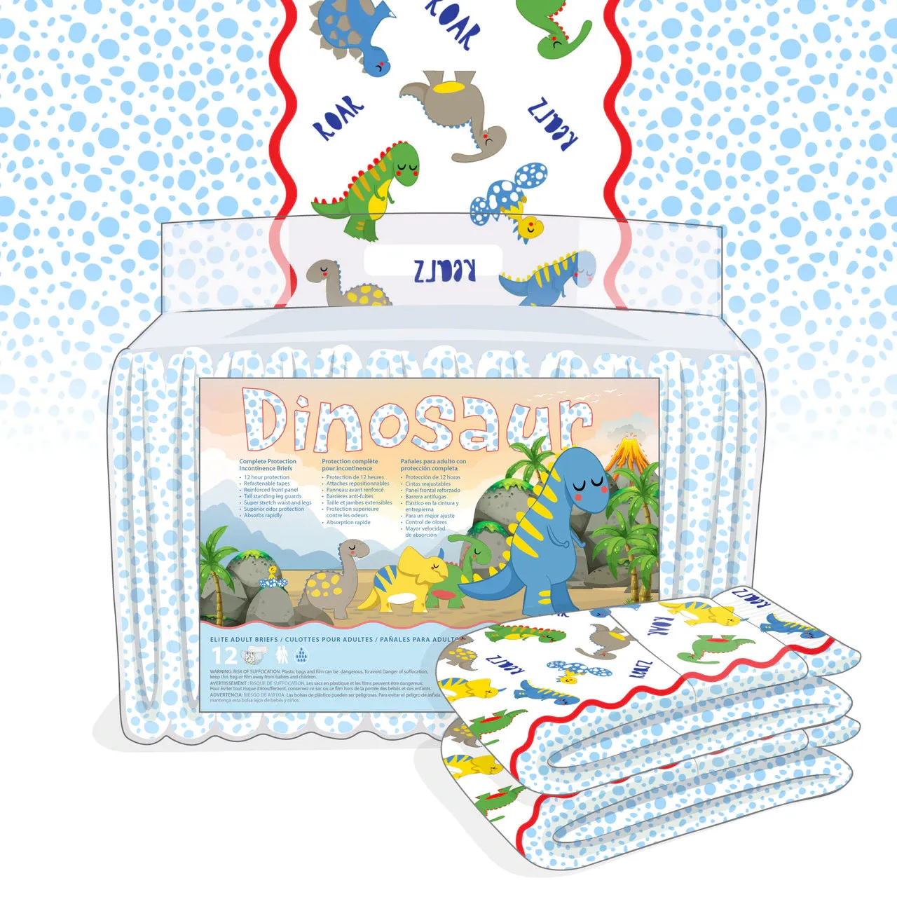 Rearz Mega Dinosaur Adult Diapers
