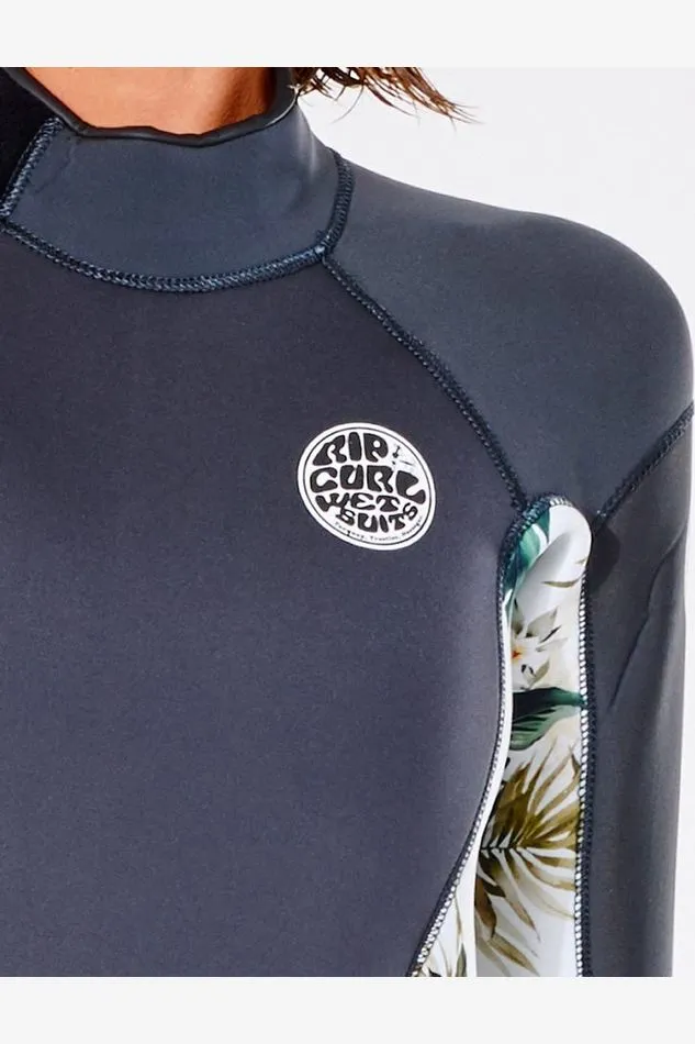 RIP CURL WOMENS DAWN PATROL 3/2mm  BACK ZIP FULL SUIT - CHARCOAL