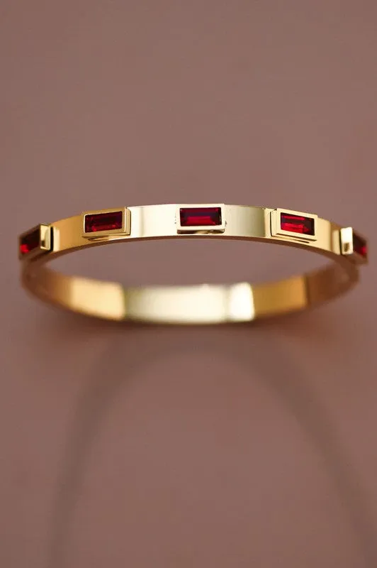 Ruby Baguette Cut Bangle