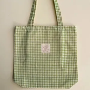 Sage Gingham Tote Bag