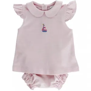 SAILBOAT GIRL  DIAPER COVER SET