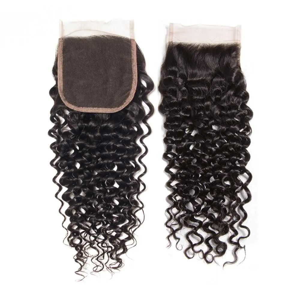 Sdamey Brazilian Curly Wave Human Hair 5X5 Lace Closure