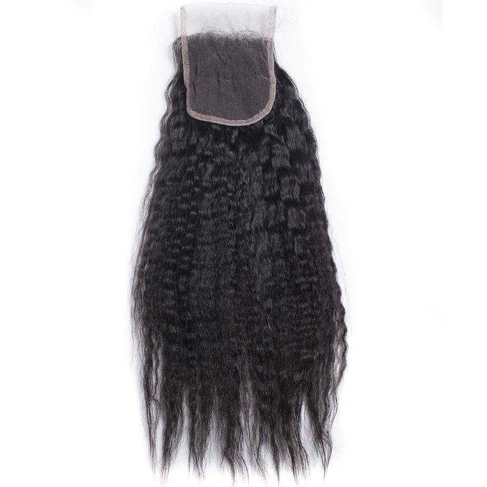 Sdamey Brazilian Kinky Straight Human Hair 5X5 Lace Closure