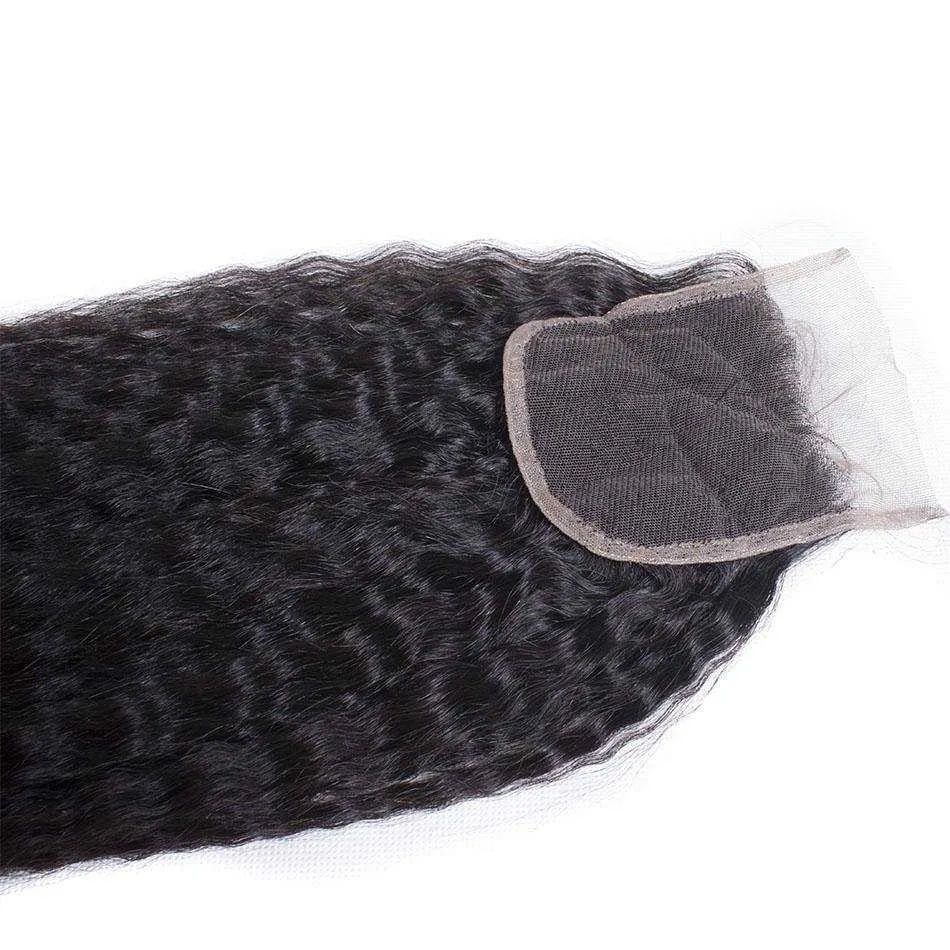 Sdamey Brazilian Kinky Straight Human Hair 5X5 Lace Closure